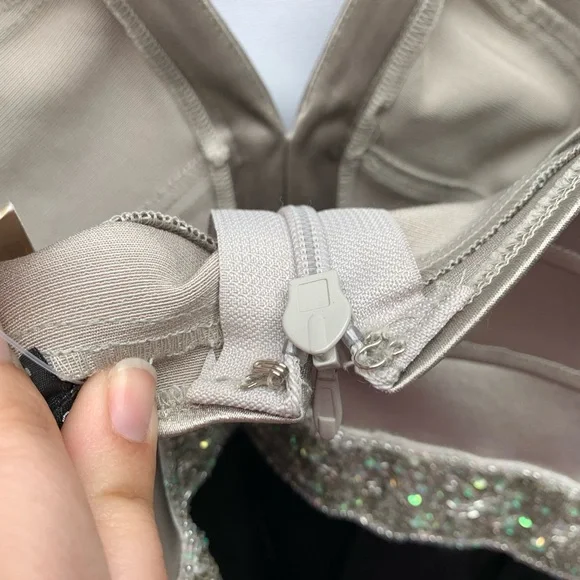 Maria Bianca Nero Size Small Black Silver Corset Beaded waist Cocktail dress Y2K - Picture 9 of 9